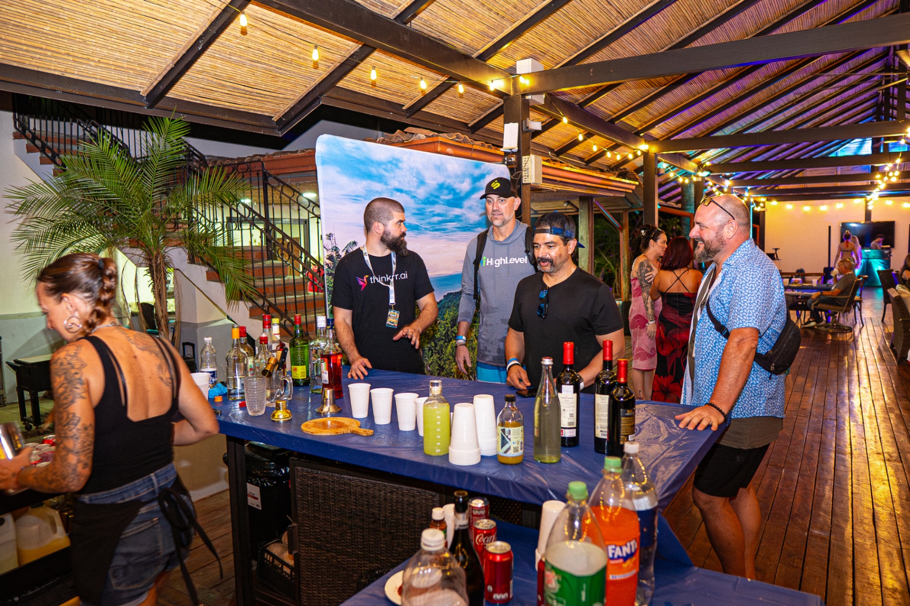Founder mixer under the terrace lights
